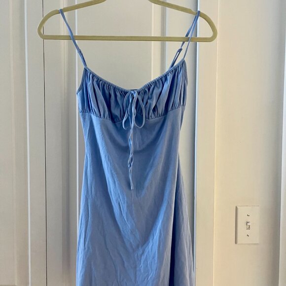 WeWoreWhat Ruched Mini Dress in Powder Blue - Picture 5 of 6